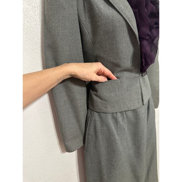 VTG Jean Nicole Corpcore Midi Skirt Set 5/6 Grey Preppy Classic Preppy RL Vibes - Picture 5 of 16